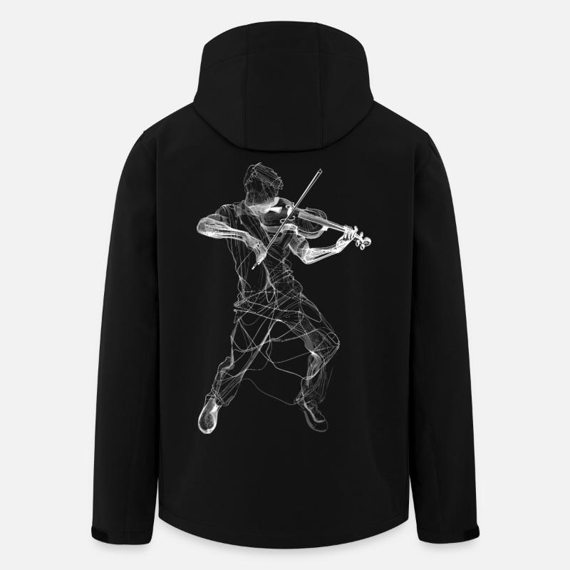 Geigenspieler Line Art - Recycelte Männer Softshell-Jacke von Stanley/Stella - Schwarz