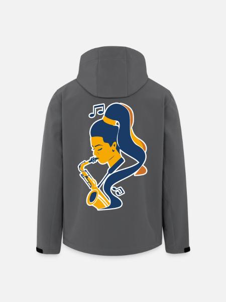 Saxophone Player Comic Look - Men’s Recycled Softshell Jacket by Stanley/Stella - black