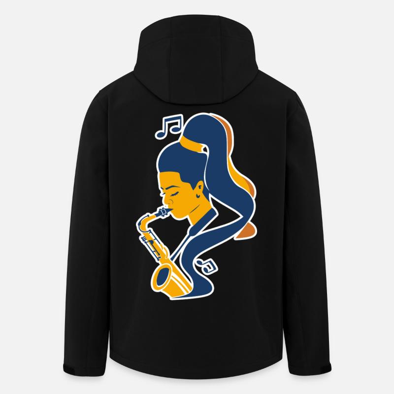 Saxophone Player Comic Look - Men’s Recycled Softshell Jacket by Stanley/Stella - black