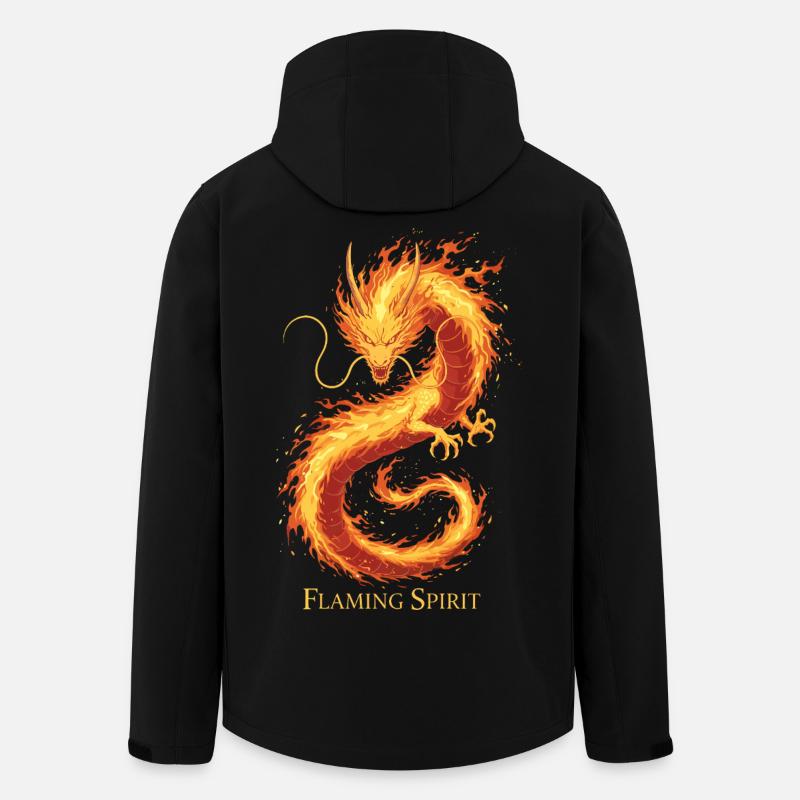 Flaming Ghost Dragon - Men’s Recycled Softshell Jacket by Stanley/Stella - black