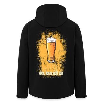 Bier Glas Spruch  - Recycelte Männer Softshell-Jacke von Stanley/Stella - Schwarz - Hinten - AI Model Male 185 light (185cm)