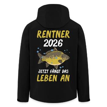 Rentner 2026 Fisch Ruhestand - Recycelte Männer Softshell-Jacke von Stanley/Stella - Schwarz - Hinten - AI Model Male 185 light (185cm)