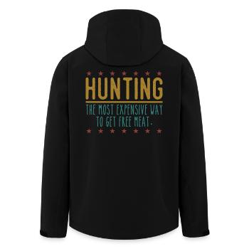Jäger Lustiger Spruch – Gratis Fleisch Design - Recycelte Männer Softshell-Jacke von Stanley/Stella - Schwarz - Hinten - AI Model Male 185 light (185cm)