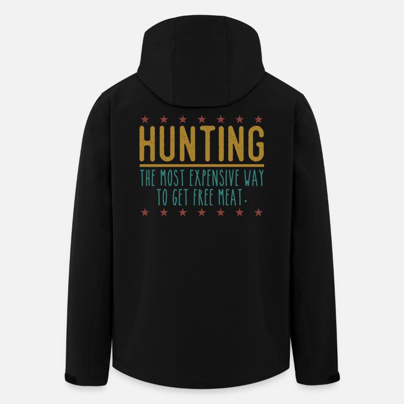Jäger Lustiger Spruch – Gratis Fleisch Design - Recycelte Männer Softshell-Jacke von Stanley/Stella - Schwarz