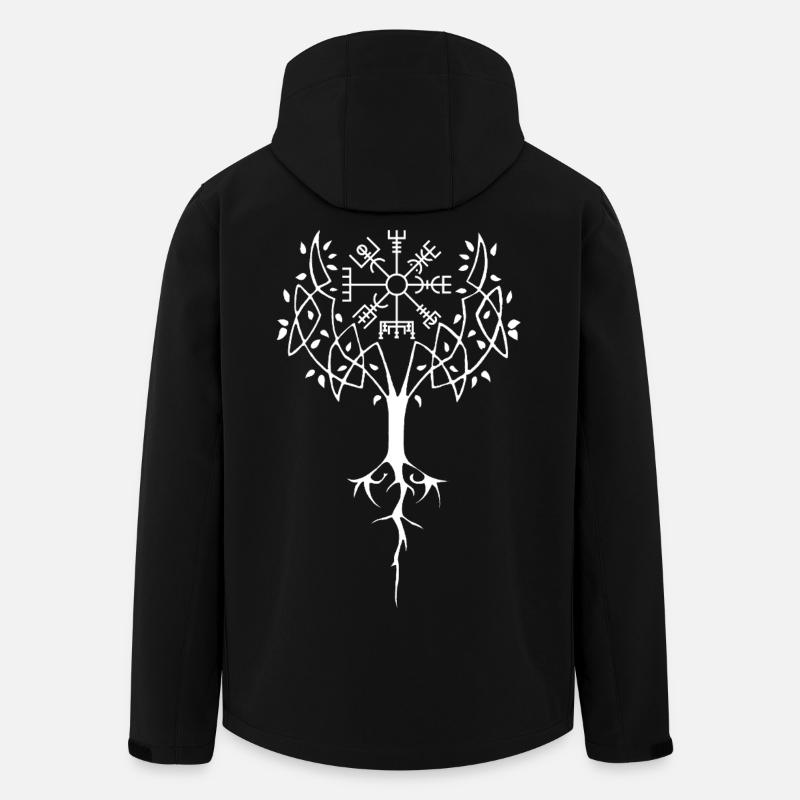 Runic Tree of Life (White) - Men’s Recycled Softshell Jacket by Stanley/Stella - black