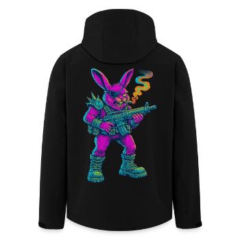 Punk Bunny néon avec cigare et fusil - Veste softshell homme en polyester recyclé Stanley/Stella - noir - Dos - AI Model Male 185 light (185cm)
