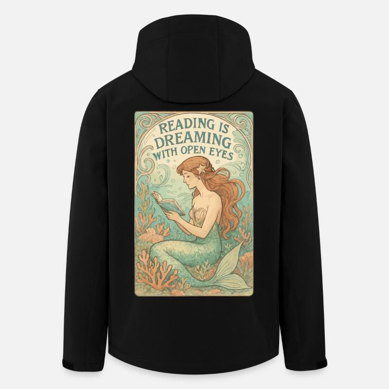 Meerjungfrau Buch: Lesen ist Träumen mit Augen auf - Recycelte Männer Softshell-Jacke von Stanley/Stella - Schwarz