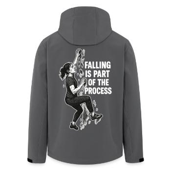 Bouldern Frau: Falling Is Part of the Process - Recycelte Männer Softshell-Jacke von Stanley/Stella - Anthrazit - Hinten - AI Model Male 185 light (185cm)
