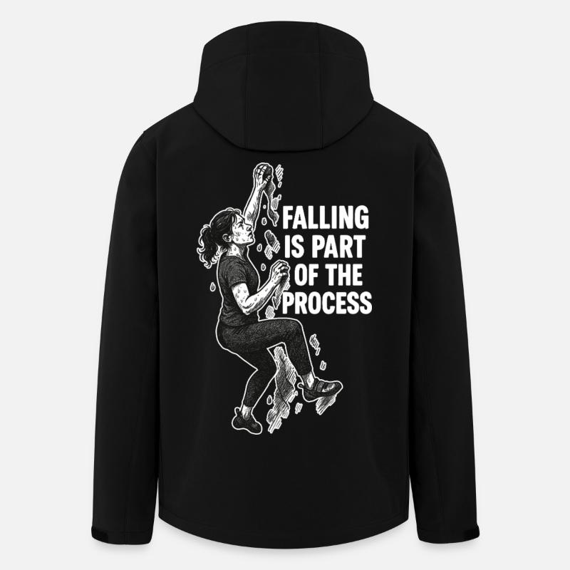 Donna Boulderi: Cadere fa parte del processo - Giacca softshell uomo in poliestere riciclato Discoverer di Stanley/Stella - nero