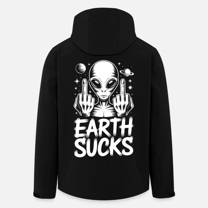 Doigt Puant Extraterrestre - Veste softshell homme en polyester recyclé Stanley/Stella - noir
