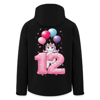12 Jahre Mädchen Süßes Einhorn 12. Geburtstag - Recycelte Männer Softshell-Jacke von Stanley/Stella - Schwarz - Hinten - AI Model Male 185 light (185cm)