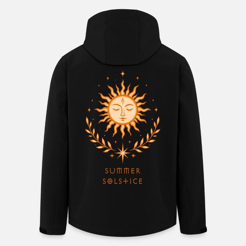 Soleil du solstice d’été – Symbole bohème - Veste softshell homme en polyester recyclé Stanley/Stella - noir