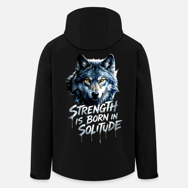Wolfs Kopf Motivation - Recycelte Männer Softshell-Jacke von Stanley/Stella - Schwarz