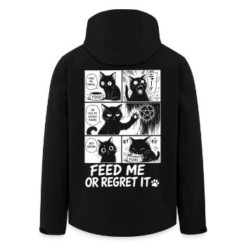 Nourris-moi ou regrette-le, chat - Veste softshell homme en polyester recyclé Stanley/Stella - noir - Dos - AI Model Male 185 light (185cm)