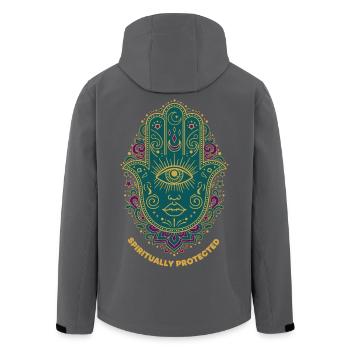Spiritualität Spirituell geschützte Heilige Geometrie - Recycelte Männer Softshell-Jacke von Stanley/Stella - Schwarz - Hinten - AI Model Male 185 light (185cm)