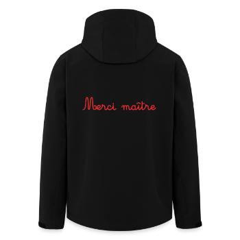 MERCI. ANNIVERSAIRE. NAISSANCE. RETRAITE. MERCI - Veste softshell homme en polyester recyclé Stanley/Stella - noir - Dos - AI Model Male 185 light (185cm)