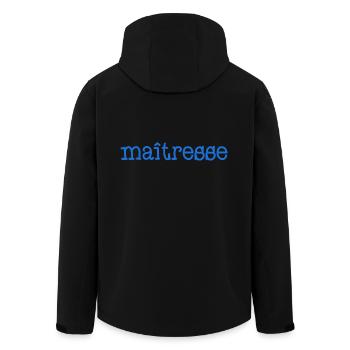 MAÎTRESSE. MERCI. MERCI MAÎTRESSE - Veste softshell homme en polyester recyclé Stanley/Stella - noir - Dos - AI Model Male 185 light (185cm)
