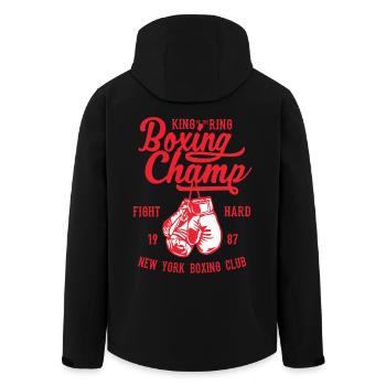 Boxing Champ Boxen Boxer Ring Champion Kampf Club - Recycelte Männer Softshell-Jacke von Stanley/Stella - Schwarz - Hinten - AI Model Male 185 light (185cm)