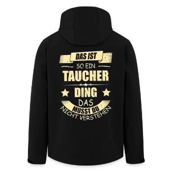 Taucher Geschenk - lustige Sprüche Geburtstag - Recycelte Männer Softshell-Jacke von Stanley/Stella - Schwarz - Hinten - AI Model Male 185 light (185cm)