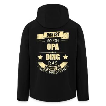 Opa Geschenk - lustige Sprüche Geburtstag - Recycelte Männer Softshell-Jacke von Stanley/Stella - Schwarz - Hinten - AI Model Male 185 light (185cm)
