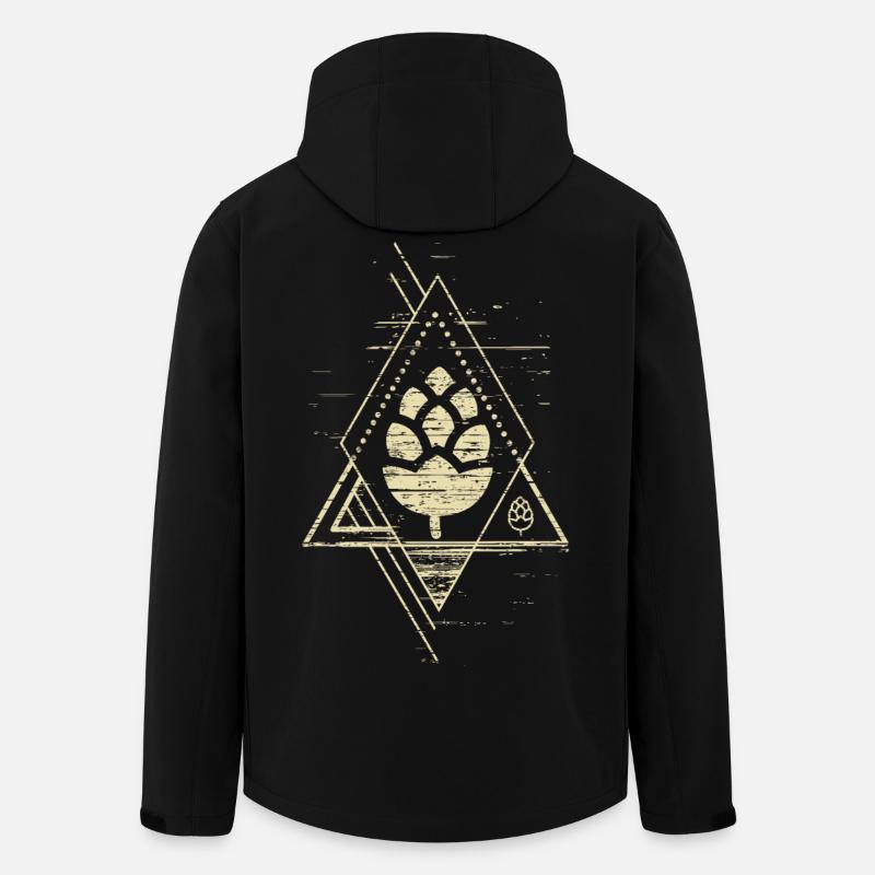 Geometrisches Hopfen Design - Recycelte Männer Softshell-Jacke von Stanley/Stella - Schwarz