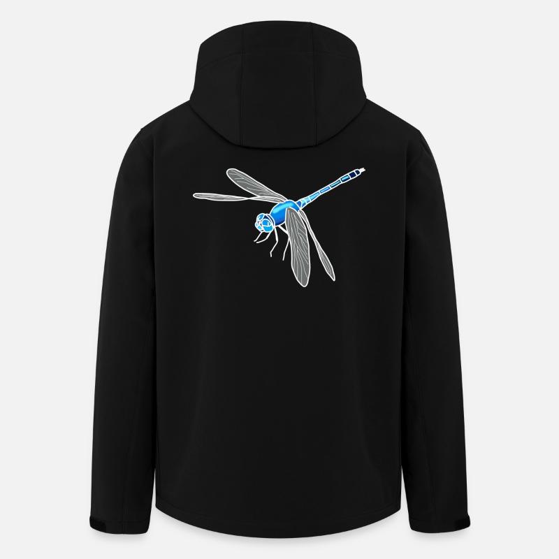 Dragonfly lineart - Men’s Recycled Softshell Jacket by Stanley/Stella - black