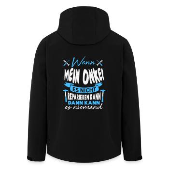 Wenn MEIN ONKEL es nicht reparieren kann Lustiger - Recycelte Männer Softshell-Jacke von Stanley/Stella - Schwarz - Hinten - AI Model Male 185 light (185cm)