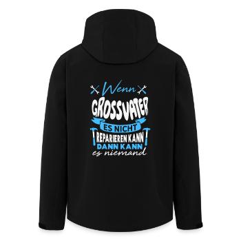 Wenn GROSSVATER es nicht reparieren kann Lustiger - Recycelte Männer Softshell-Jacke von Stanley/Stella - Schwarz - Hinten - AI Model Male 185 light (185cm)