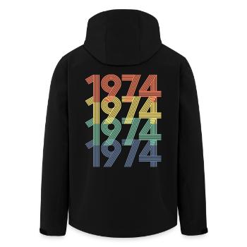 1974 Vintage 50e anniversaire hommes femmes 50 ans - Veste softshell homme en polyester recyclé Stanley/Stella - noir - Dos - AI Model Male 185 light (185cm)