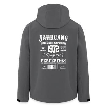 Original Jahrgang 1972 - Recycelte Männer Softshell-Jacke von Stanley/Stella - Schwarz - Hinten - AI Model Male 185 light (185cm)