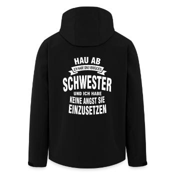 Verrückte Schwester - Familie - Recycelte Männer Softshell-Jacke von Stanley/Stella - Schwarz - Hinten - AI Model Male 185 light (185cm)