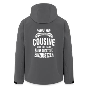 Verrückte Cousine - Recycelte Männer Softshell-Jacke von Stanley/Stella - Schwarz - Hinten - AI Model Male 185 light (185cm)
