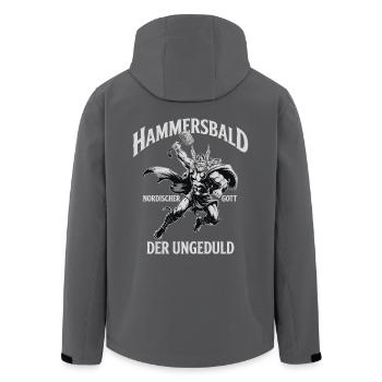 Hammersbald – Norse God of Impatience - Men’s Recycled Softshell Jacket by Stanley/Stella - anthracite - Back - AI Model Male 185 light (185cm)