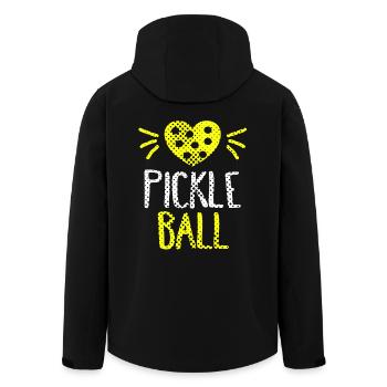 I Love Pickleball - Men’s Recycled Softshell Jacket by Stanley/Stella - black - Back - AI Model Male 185 light (185cm)