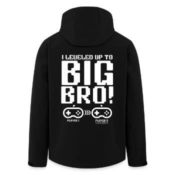 Zum großen Bruder 2025 aufgestiegen - Recycelte Männer Softshell-Jacke von Stanley/Stella - Schwarz - Hinten - AI Model Male 185 light (185cm)