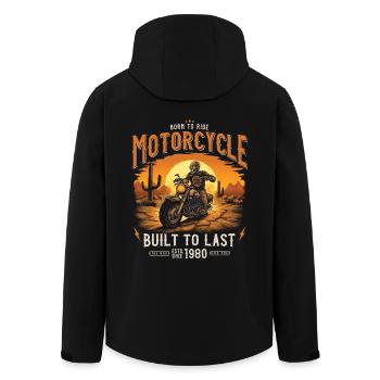 Millésime 1980 Né Moto Motard - Veste softshell homme en polyester recyclé Stanley/Stella - noir - Dos - AI Model Male 185 light (185cm)