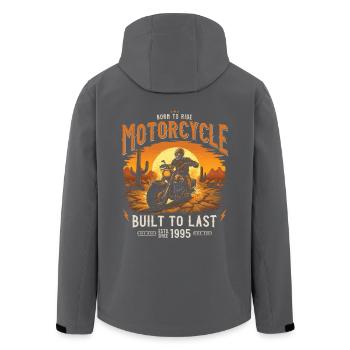 Jahrgang 1995 geboren Motorrad Biker - Recycelte Männer Softshell-Jacke von Stanley/Stella - Schwarz - Hinten - AI Model Male 185 light (185cm)