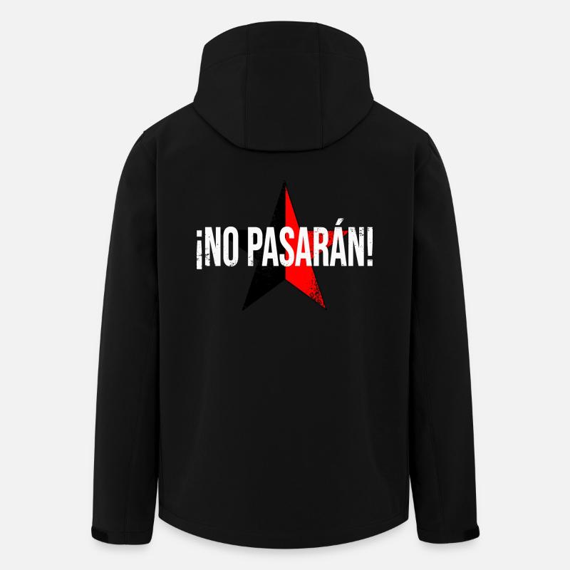 Non pasarán! - Veste softshell homme en polyester recyclé Stanley/Stella - noir