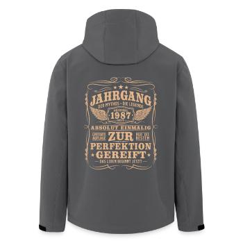 Jahrgang 1987 geboren Geburtstag Retro Geschenk - Recycelte Männer Softshell-Jacke von Stanley/Stella - Schwarz - Hinten - AI Model Male 185 light (185cm)