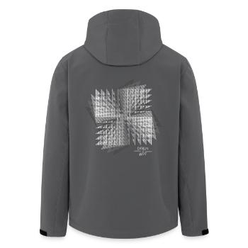 Techno / Illusion / DREW ART - Recycelte Männer Softshell-Jacke von Stanley/Stella - Schwarz - Hinten - AI Model Male 185 light (185cm)
