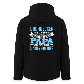 DACHDECKER ist unbezahlbar - Recycelte Männer Softshell-Jacke von Stanley/Stella - Schwarz - Hinten - AI Model Male 185 light (185cm)