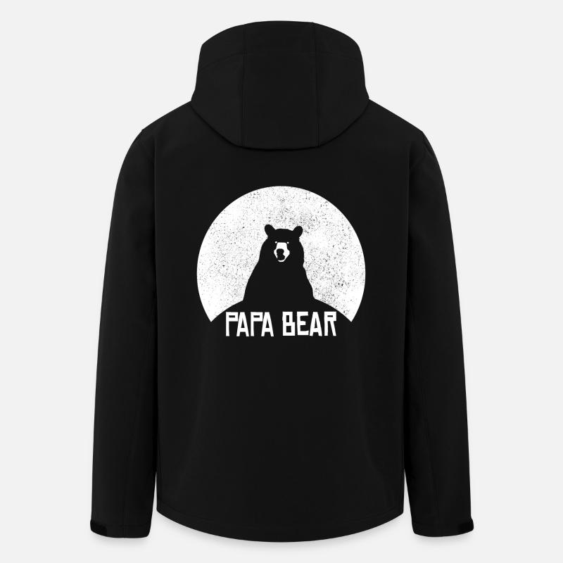 Papa Bear proud Daddy stolzer Vater - Recycelte Männer Softshell-Jacke von Stanley/Stella - Schwarz