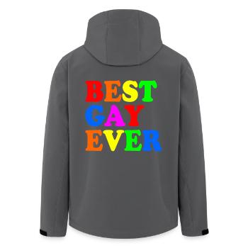 Best gay ever - Recycelte Männer Softshell-Jacke von Stanley/Stella - Schwarz - Hinten - AI Model Male 185 light (185cm)
