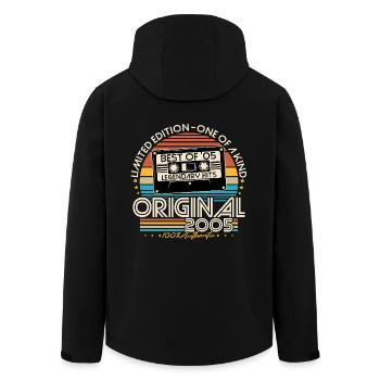 2005 Vintage Vintage Anniversaire Cadeau Rétro - Veste softshell homme en polyester recyclé Stanley/Stella - noir - Dos - AI Model Male 185 light (185cm)