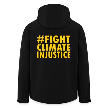Fight climate injustice - Recycelte Männer Softshell-Jacke von Stanley/Stella - Schwarz - Hinten - AI Model Male 185 light (185cm)