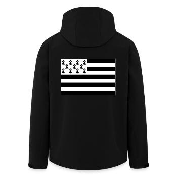Drapeau Bretagne original - Veste softshell homme en polyester recyclé Stanley/Stella - noir - Dos - AI Model Male 185 light (185cm)