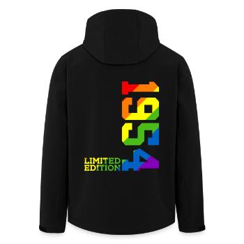 LGBTQ 1954 REGENBOGEN QUEER 72. GEBURTSTAG PRIDE - Recycelte Männer Softshell-Jacke von Stanley/Stella - Schwarz - Hinten - AI Model Male 185 light (185cm)