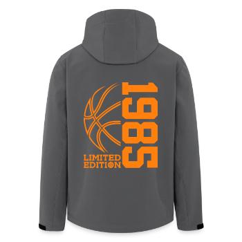 LIMITED EDITION 1985 BASKETBALL 41. GEBURTSTAG - Recycelte Männer Softshell-Jacke von Stanley/Stella - Schwarz - Hinten - AI Model Male 185 light (185cm)