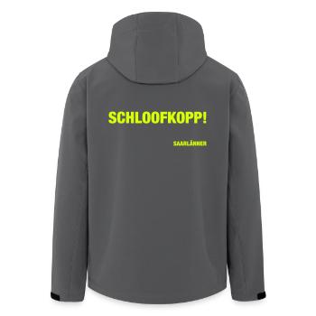 SCHLOOFKOPP - Recycelte Männer Softshell-Jacke von Stanley/Stella - Schwarz - Hinten - AI Model Male 185 light (185cm)