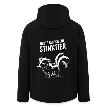 Stinktier Kostüm Tier lustig Karneval Fasching - Recycelte Männer Softshell-Jacke von Stanley/Stella - Schwarz - Hinten - AI Model Male 185 light (185cm)